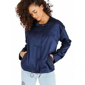Guess Addy Satin Blue Bomber Style Jacket Small NWT $128‎